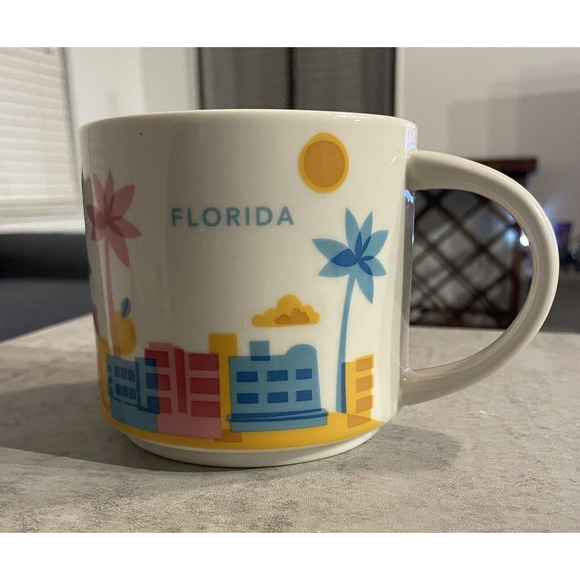 Starbucks 2015 “ You are Here” Collection - Florida Flamingo 14oz Coffee/Tea Mug - Picture 5 of 7